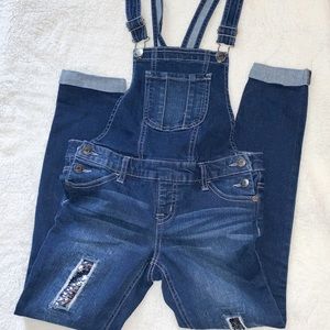 Girls Justice Denim Sequin Overalls Size 10